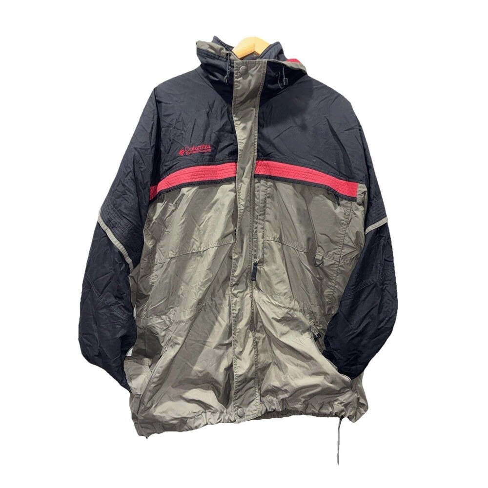 VTG Y2K Columbia Gizzmo Retro Sportswear Jacket Black Red Grey Sz L Streetwear